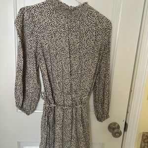 Elegant Black and White Polka Dot Dress